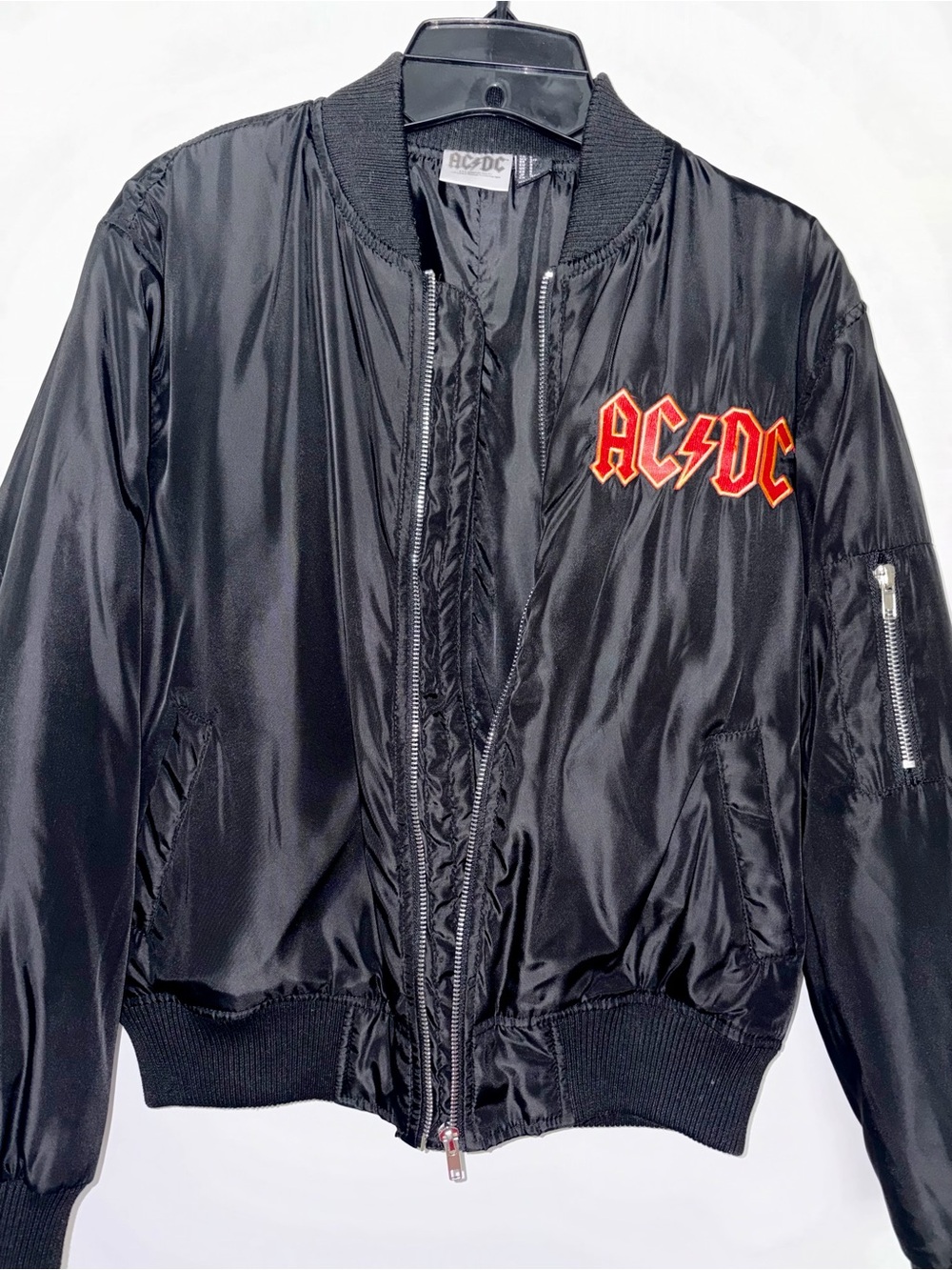 Vintage AC/DC Heavy Metal Rock Band Tour BomberJacket w/ Logo. Punk, Streetwear - Picture 2 of 10